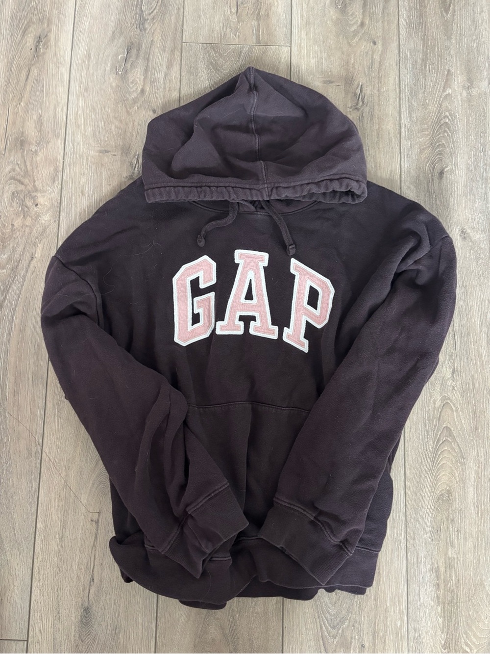 GAP Dark Plum Hoodie with Light Pink Accents
